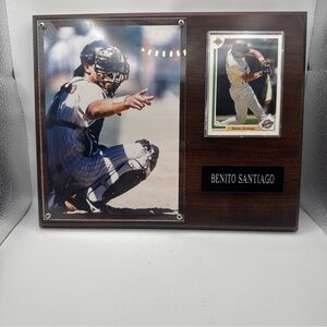 Benito Santiago Framed Baseball Photo & Card Plaque - Brown/Black